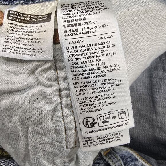 Levis 501 Original Fit Mens 40x30 Blue Jeans Stonewash Straight Leg Button Fly - Picture 10 of 15